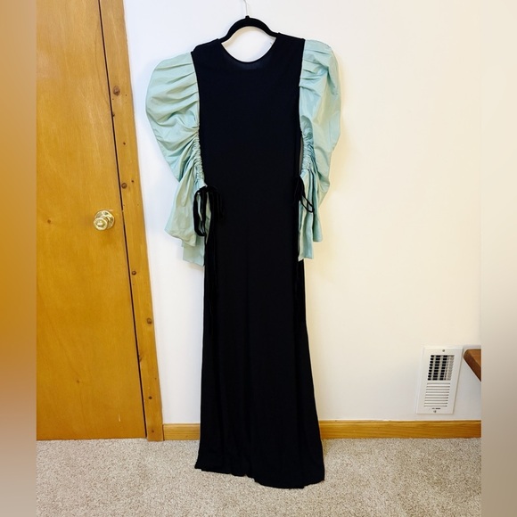 Like New Tory Burch Gathered Taffeta Sleeve Maxi Dress. - Picture 11 of 15